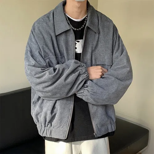 Aidase Jackets Men Streetwear Handsome Japanese Corduroy Outwear Solid Large Size BF Loose Classic Cazadora Hombre New Arrival Popular