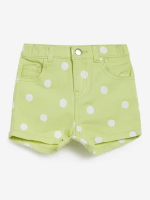 Baby HOP Lime Polka-Dotted Denim Shorts