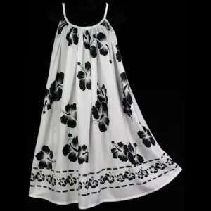 Black & White Hibiscus Parachute Dress