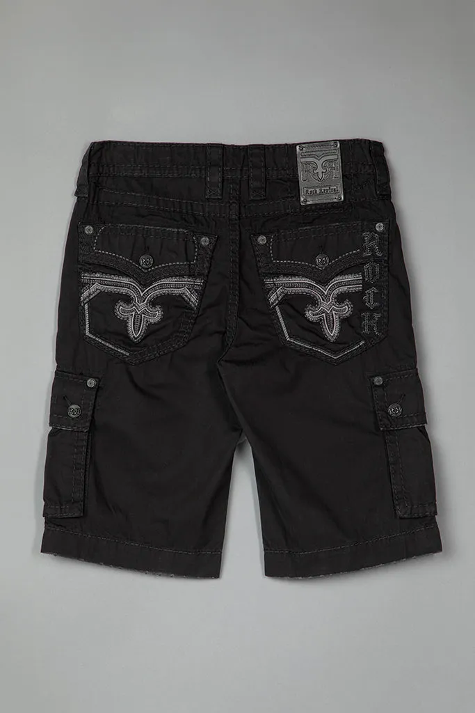 BLACK CARGO SHORTS