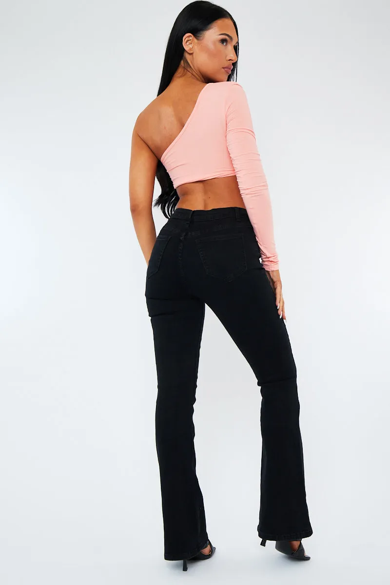 Black Super Stretch Flare Leg Jeans - Milo