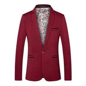 Blazer vintage à revers contrastés pour hommes