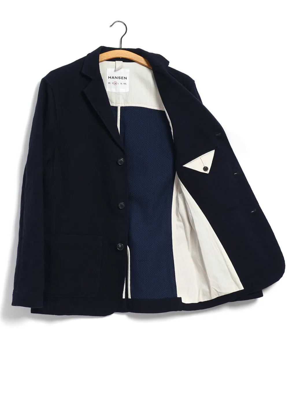 CHARLIE | Easy Three Button Blazer | Indigo Sashiko