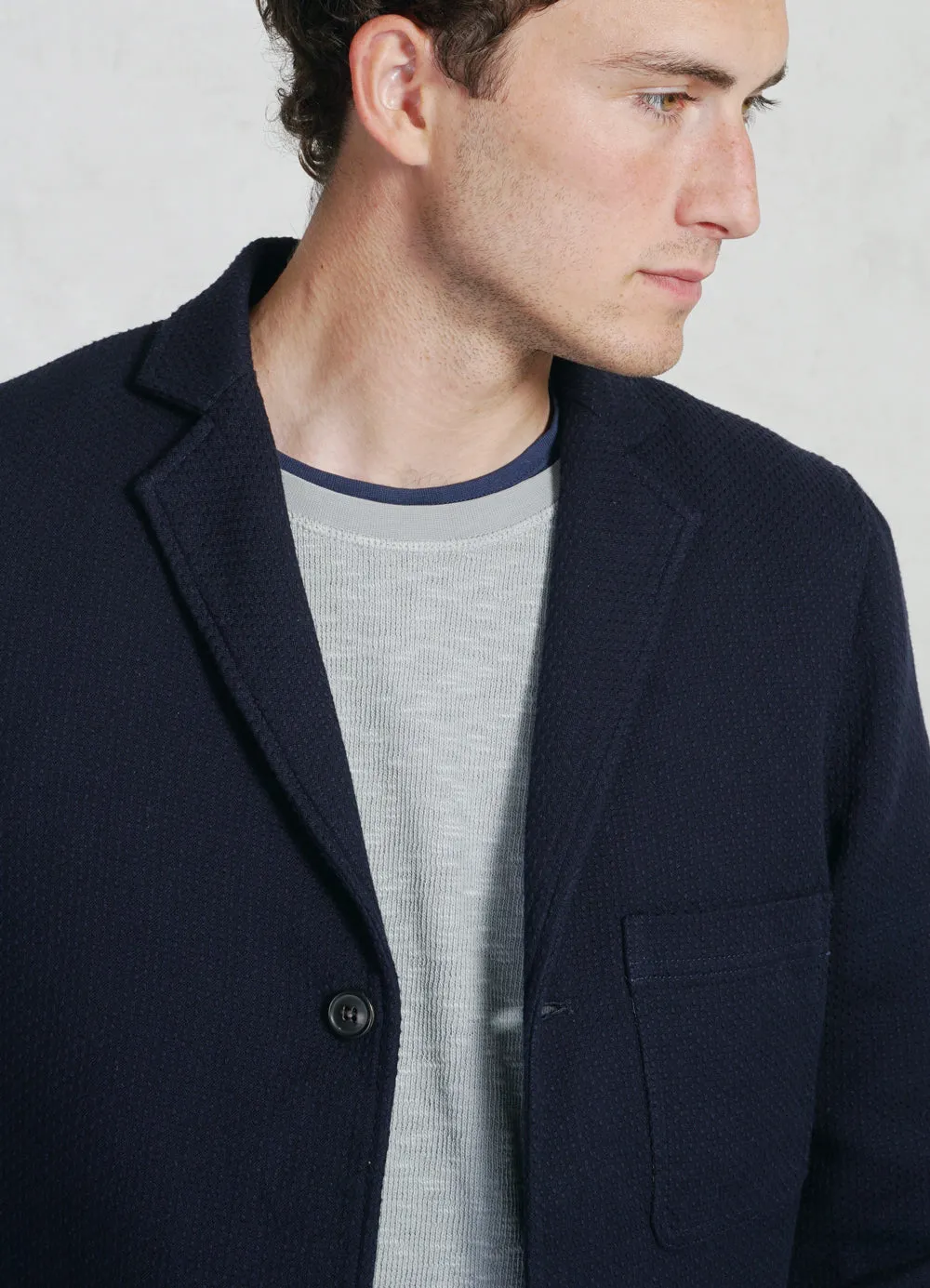 CHARLIE | Easy Three Button Blazer | Indigo Sashiko