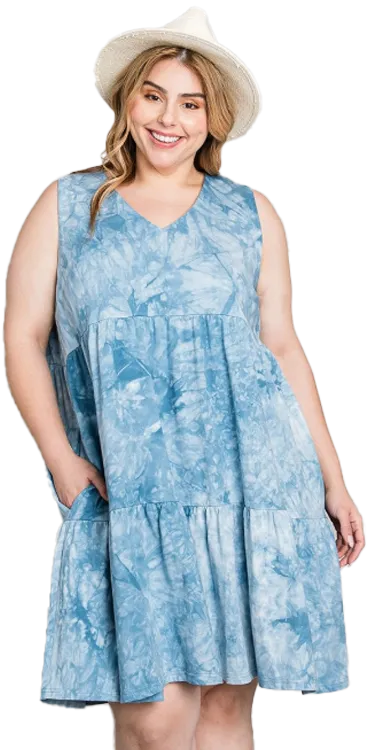 Cotton Bleu Blue Sleeveless Dress