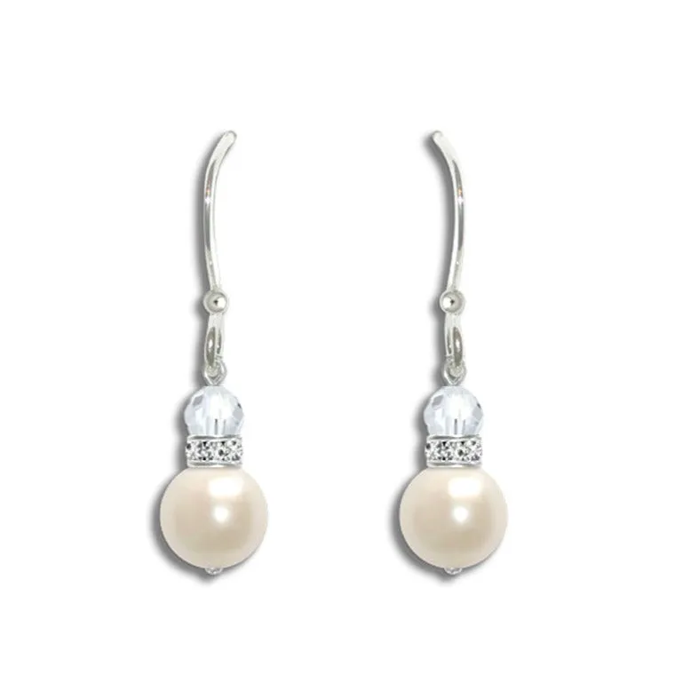 Crystal Elegance Pearl Bridal Earrings