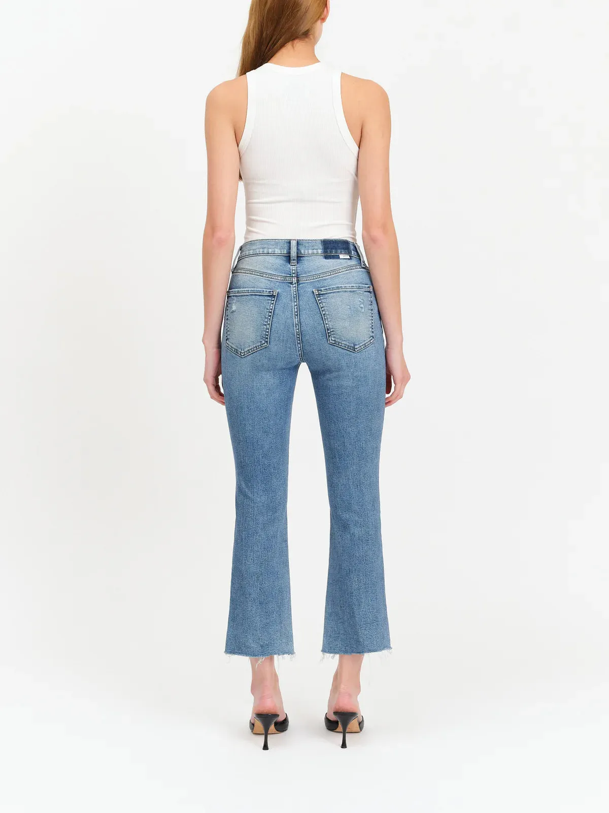 DAZE Shy Girl High Rise Crop Flare Jeans