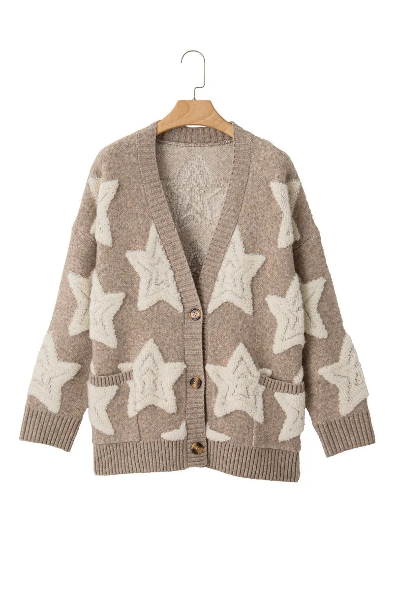 Debra Tan Sherpa Star Sweater Cardigan