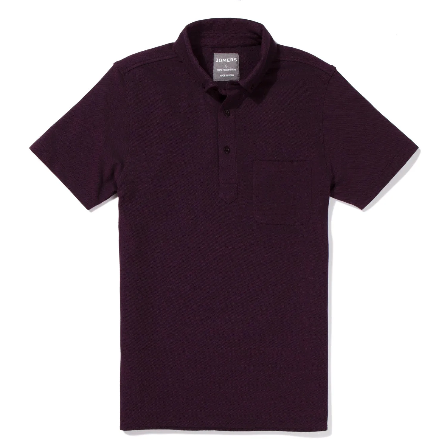 Decatur - Burgundy Short Sleeve Oxford Pique Polo