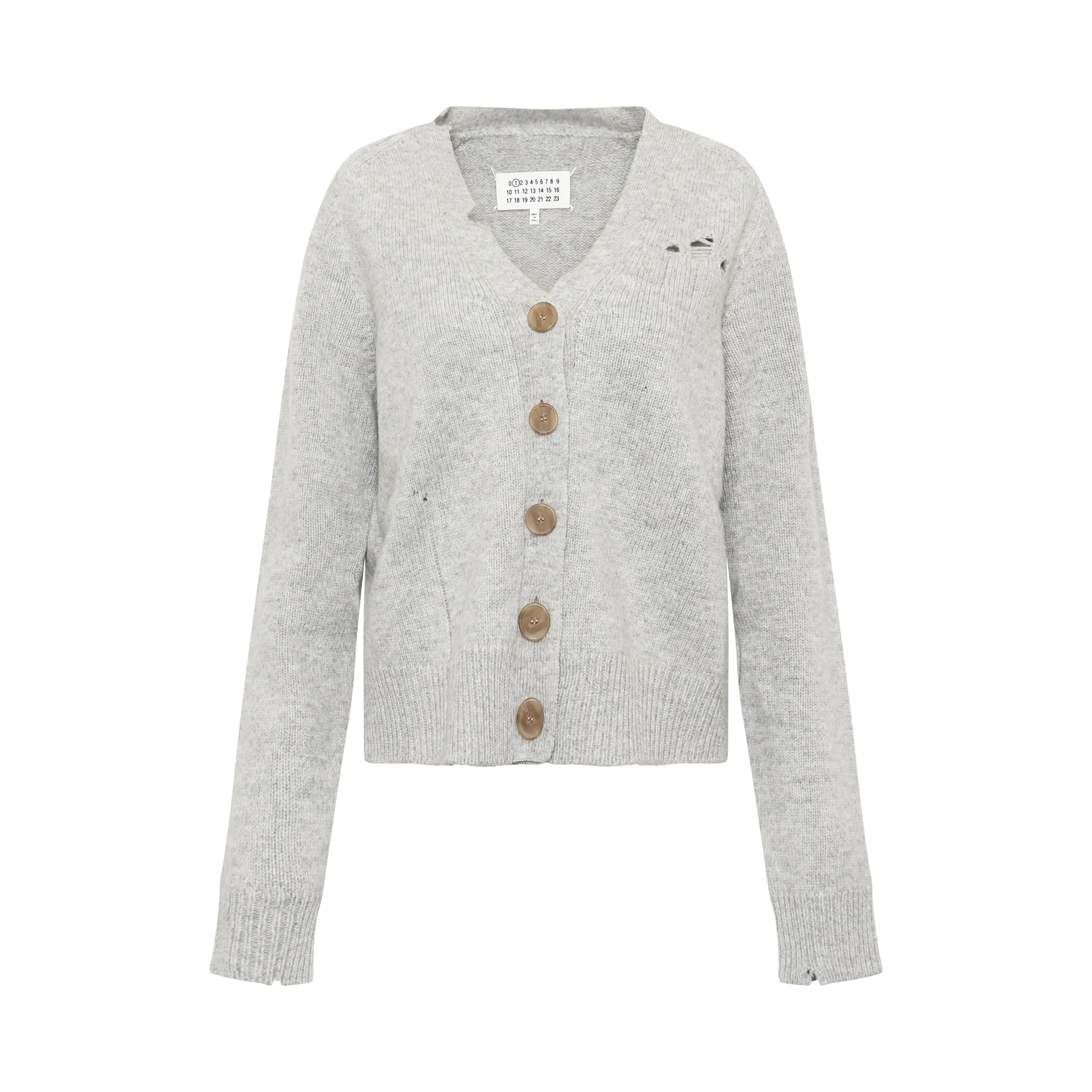 Distressed Effect Cardigan in Grey