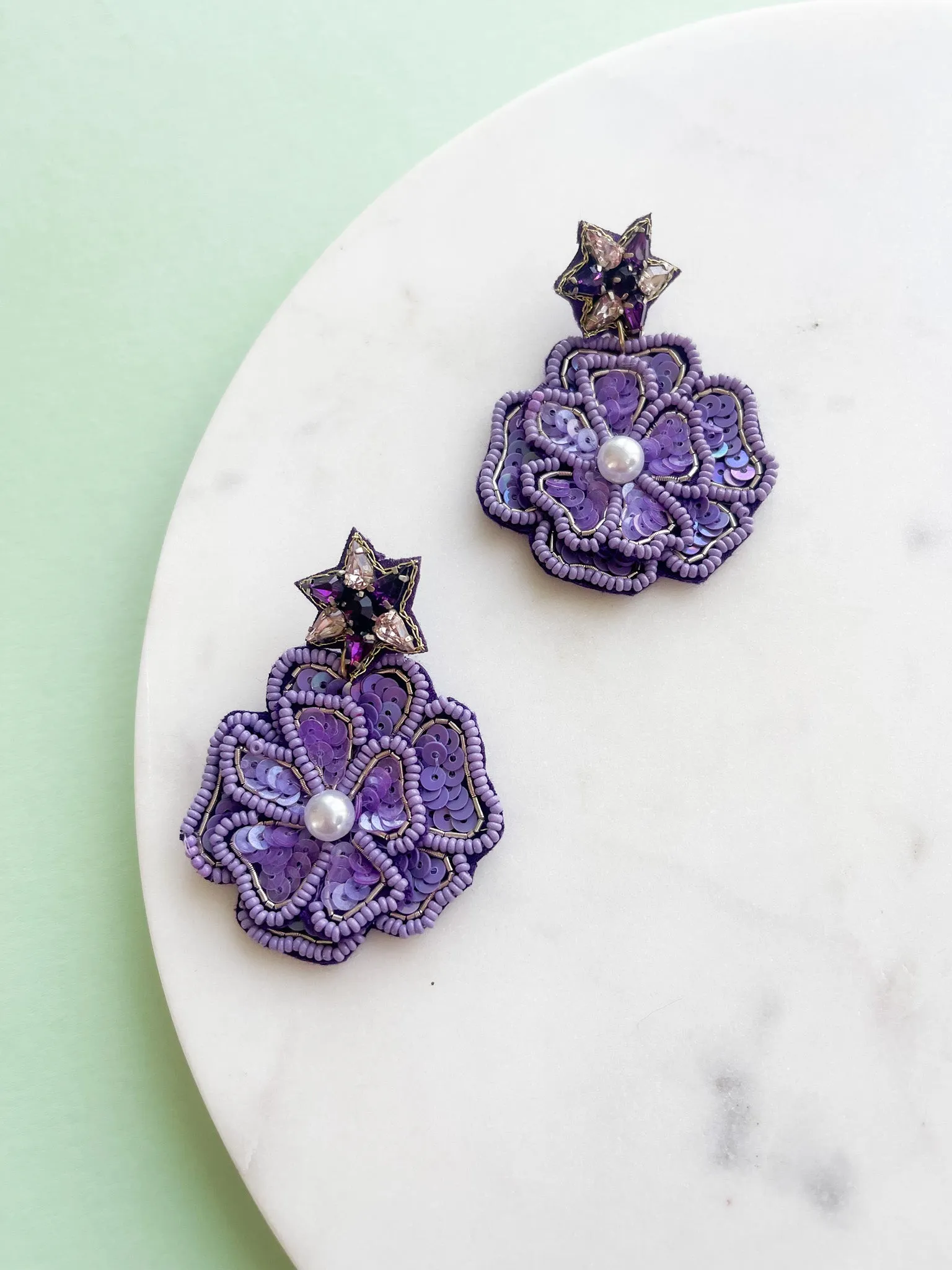 Embellished Flower Earrings