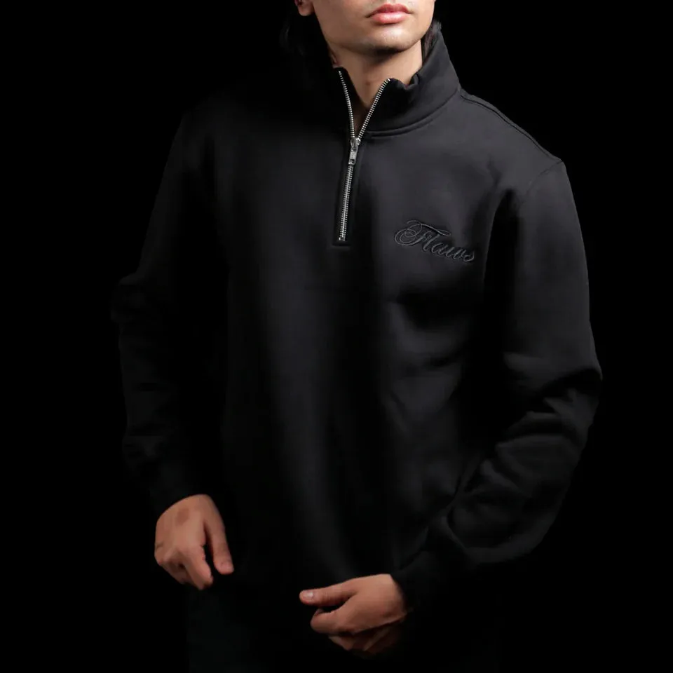 FLAWS STUDIO Zipper Polo-Black