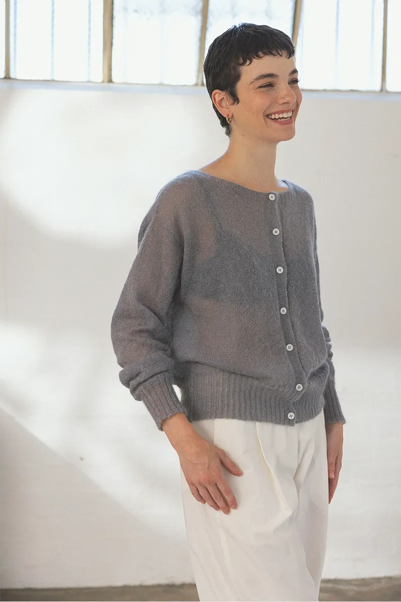 Fleur Cardigan - Pearl Grey