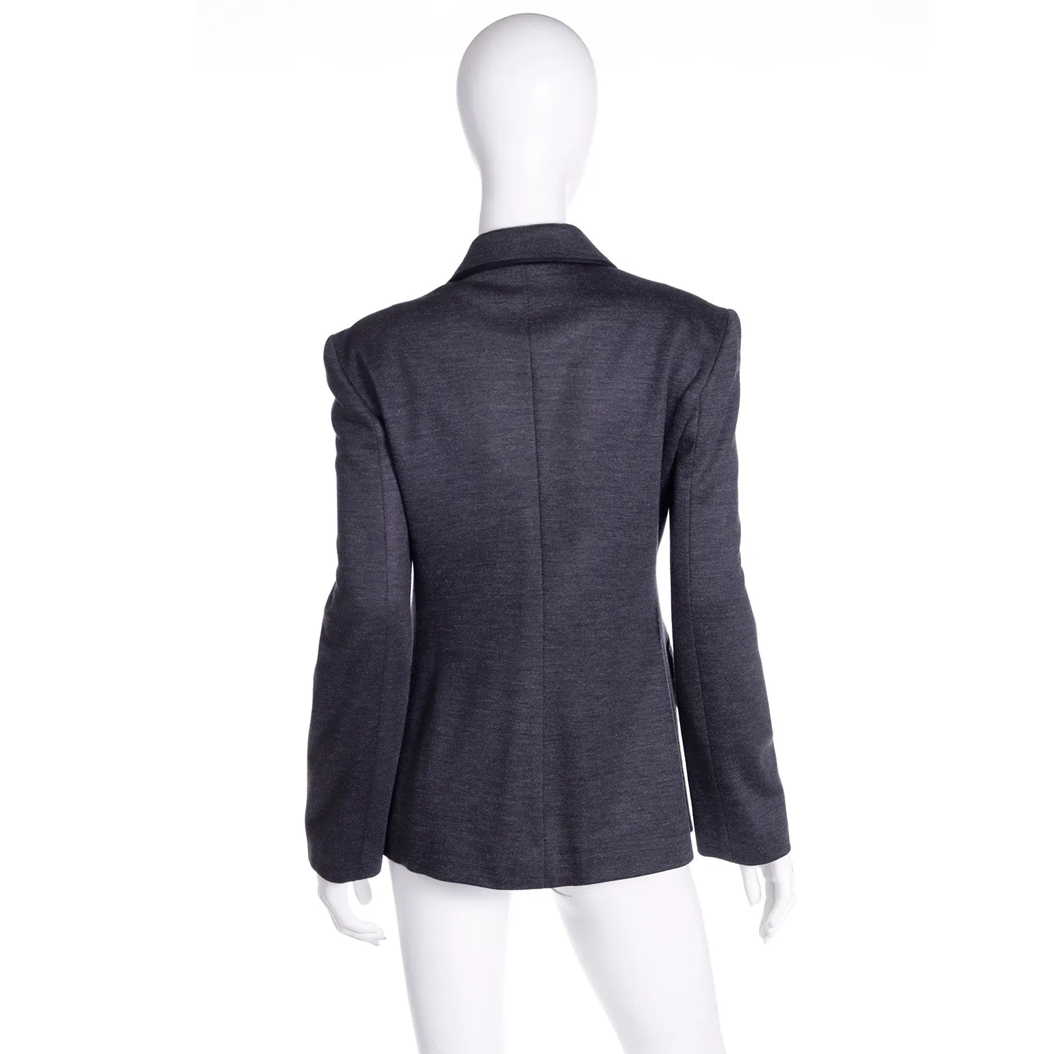 F/W 1997 Isaac Mizrahi Tiny Label Grey Blazer Jacket w/ Black Trim