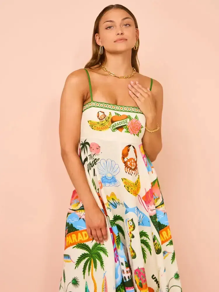 Gentle Waves: Breezy Bliss Flowy Paradise Dress