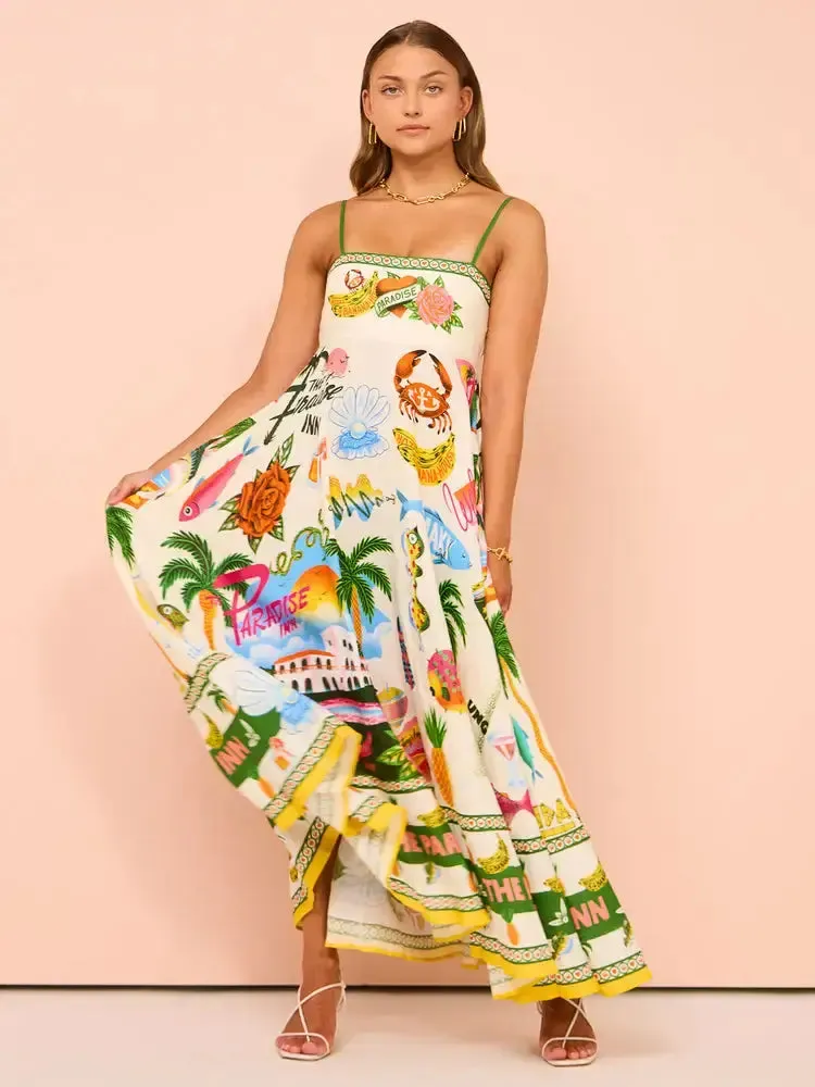 Gentle Waves: Breezy Bliss Flowy Paradise Dress