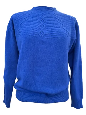 Harley Women's Diamond Yoke Crew Sweater - Royal Blue