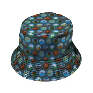 Hexagon Tile Game Symbols Bucket Hat