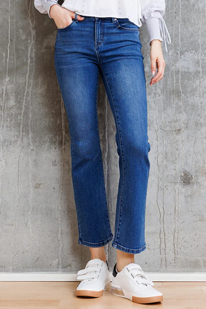 High Rise Mini Bootcut Jeans