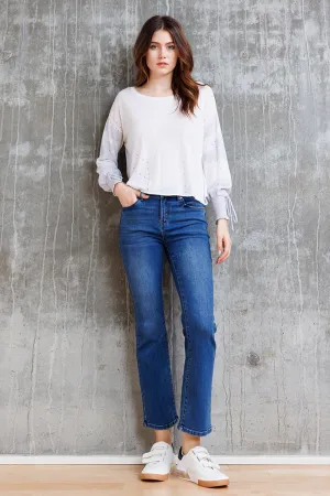 High Rise Mini Bootcut Jeans