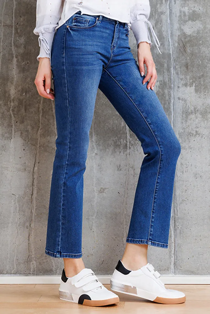 High Rise Mini Bootcut Jeans