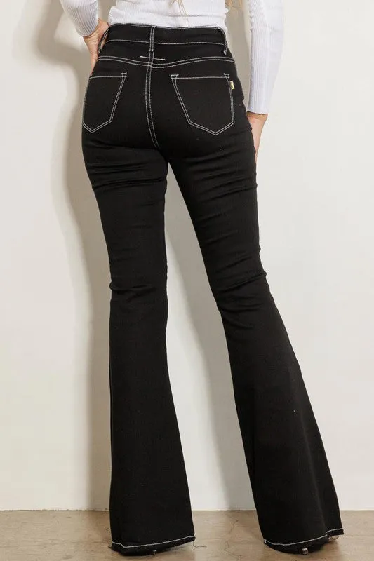 Hot Mama Flare Leg High Rise Jeans