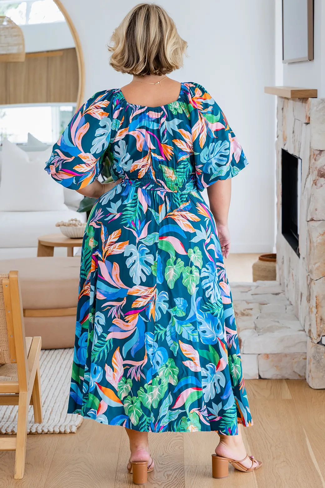 Jade Midi Dress Miami Print