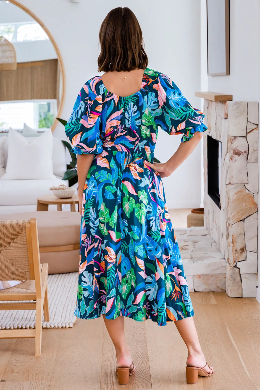 Jade Midi Dress Miami Print