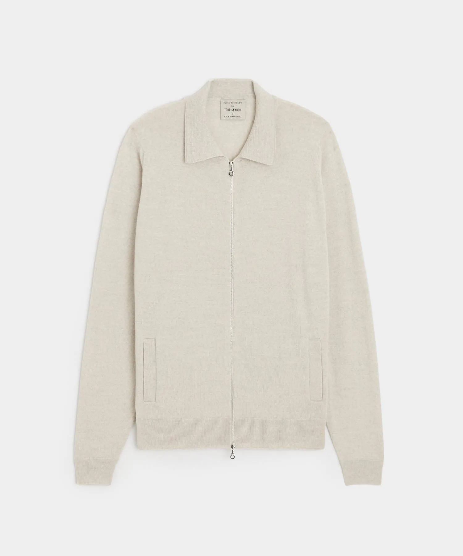 John Smedley Alston Merino Wool Zip-Up in Grey