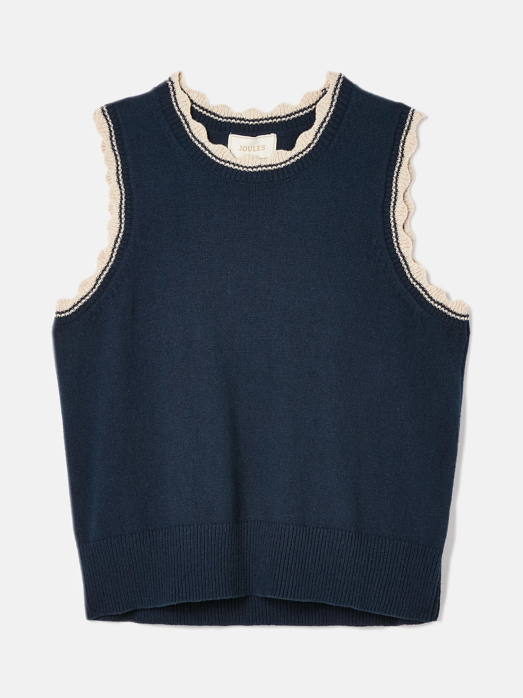 Joules Claudette Scallop Trim Knitted Tank Top