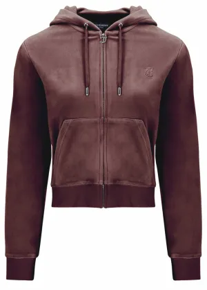 Juicy Couture Robertson Classic Velour Hoodie - Bitter Chocolate