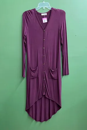 Long Purple Cardigan w/ pockets