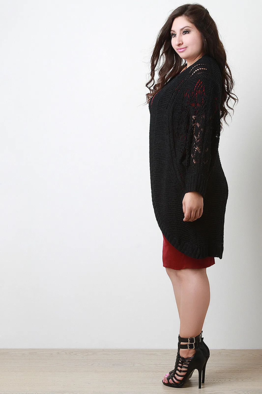 Longline Crochet Dolman Cardigan