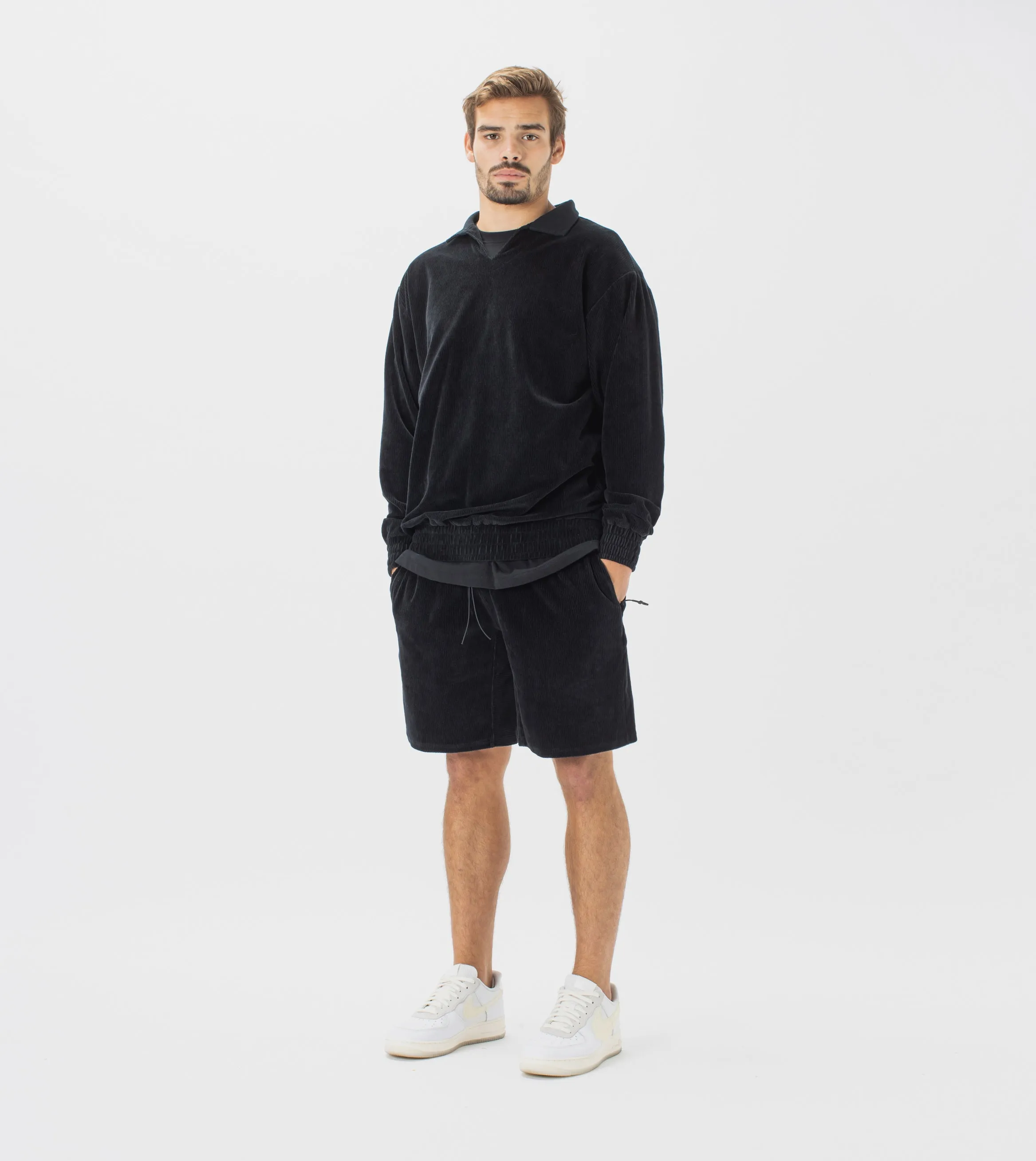 Lowgo Velour Polo Black