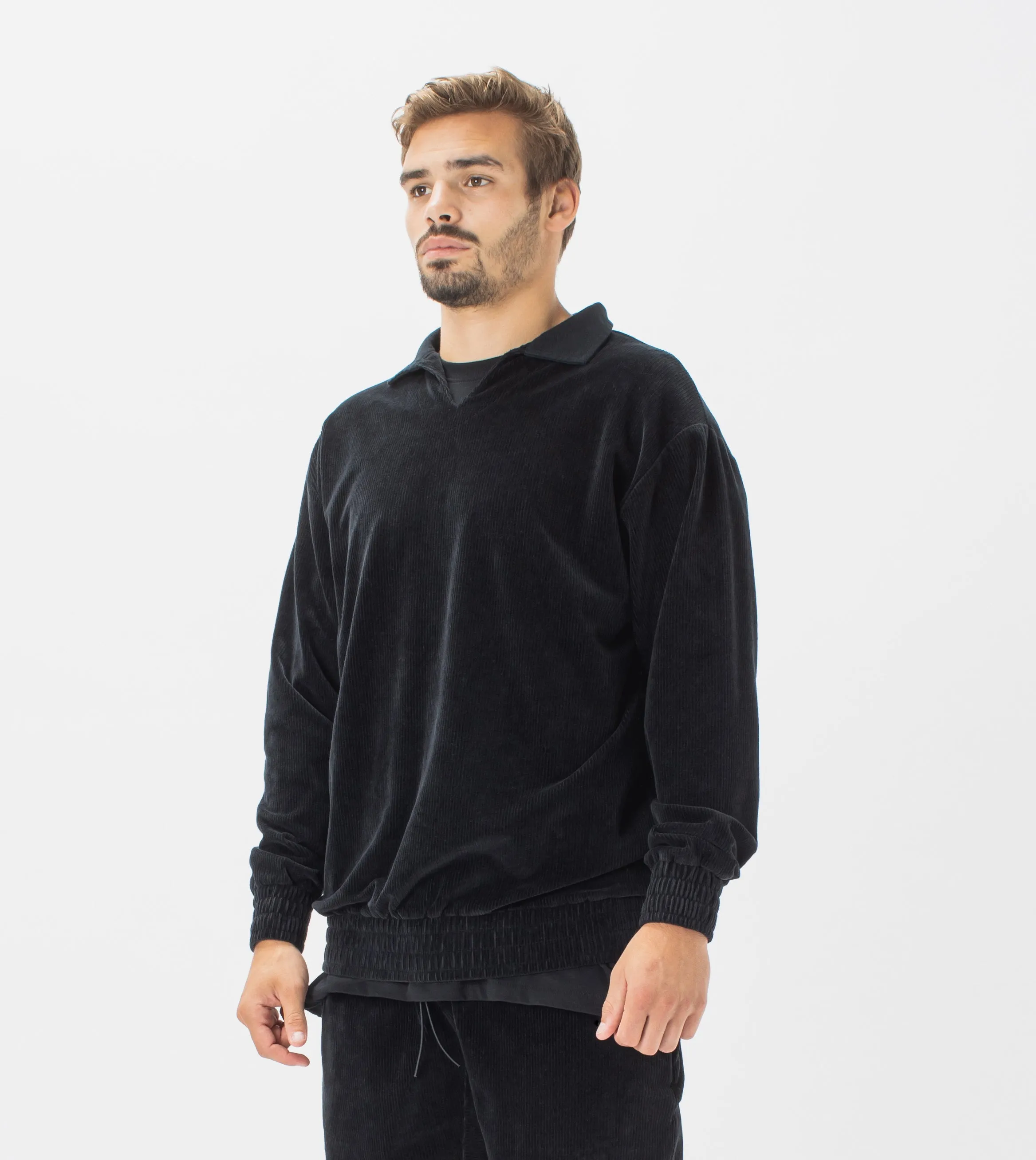 Lowgo Velour Polo Black