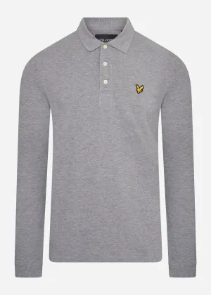 LS polo shirt - mid grey marl