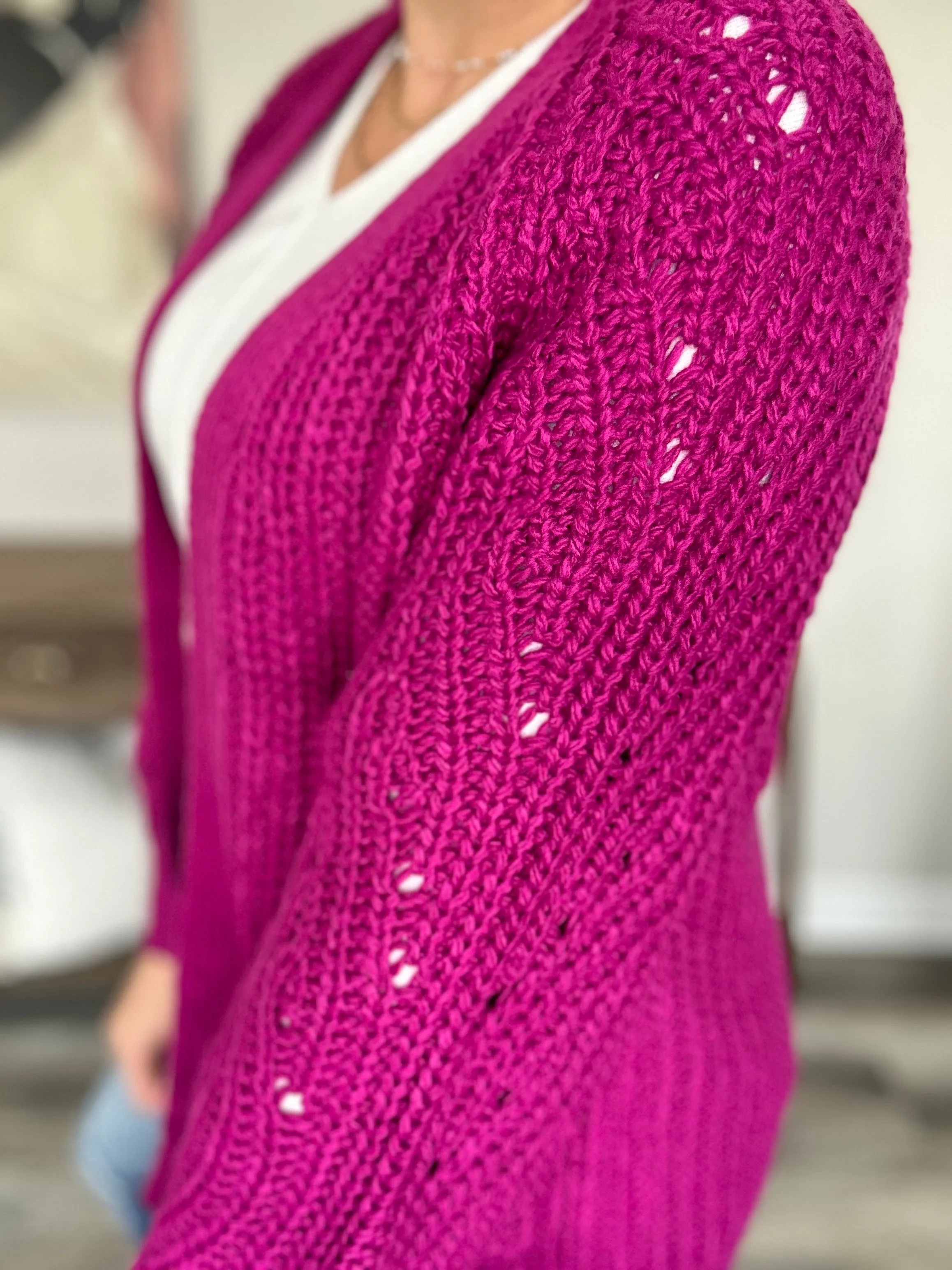 Maybe Monday Cardigan in Berry