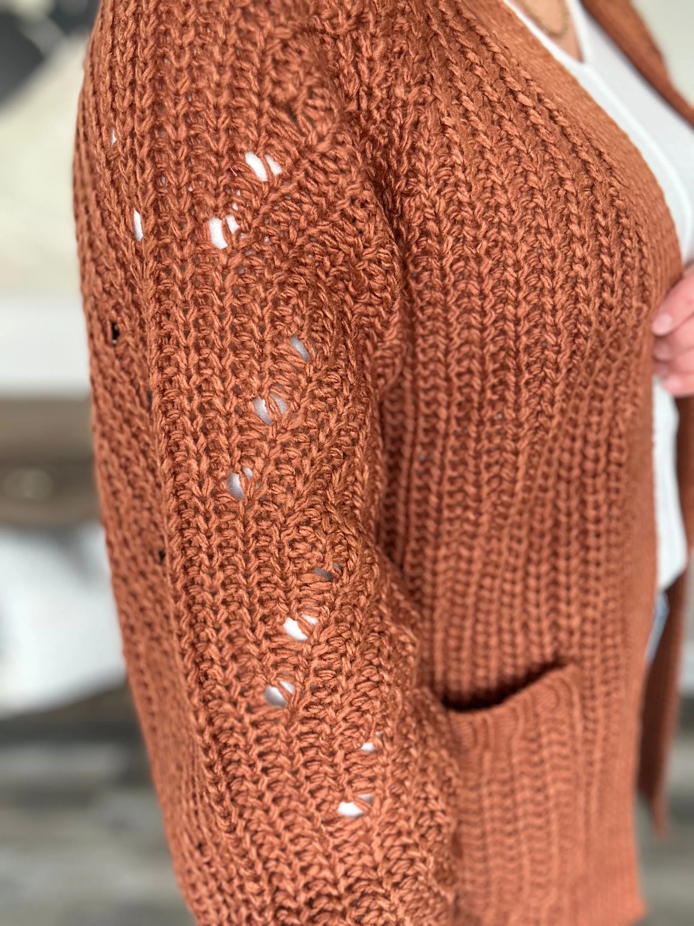 Maybe Monday Cardigan in Chestnut