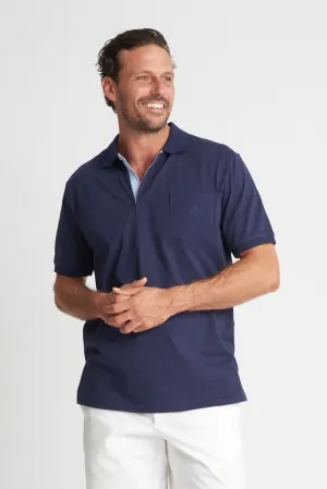 Mens Cotton Polo Navy