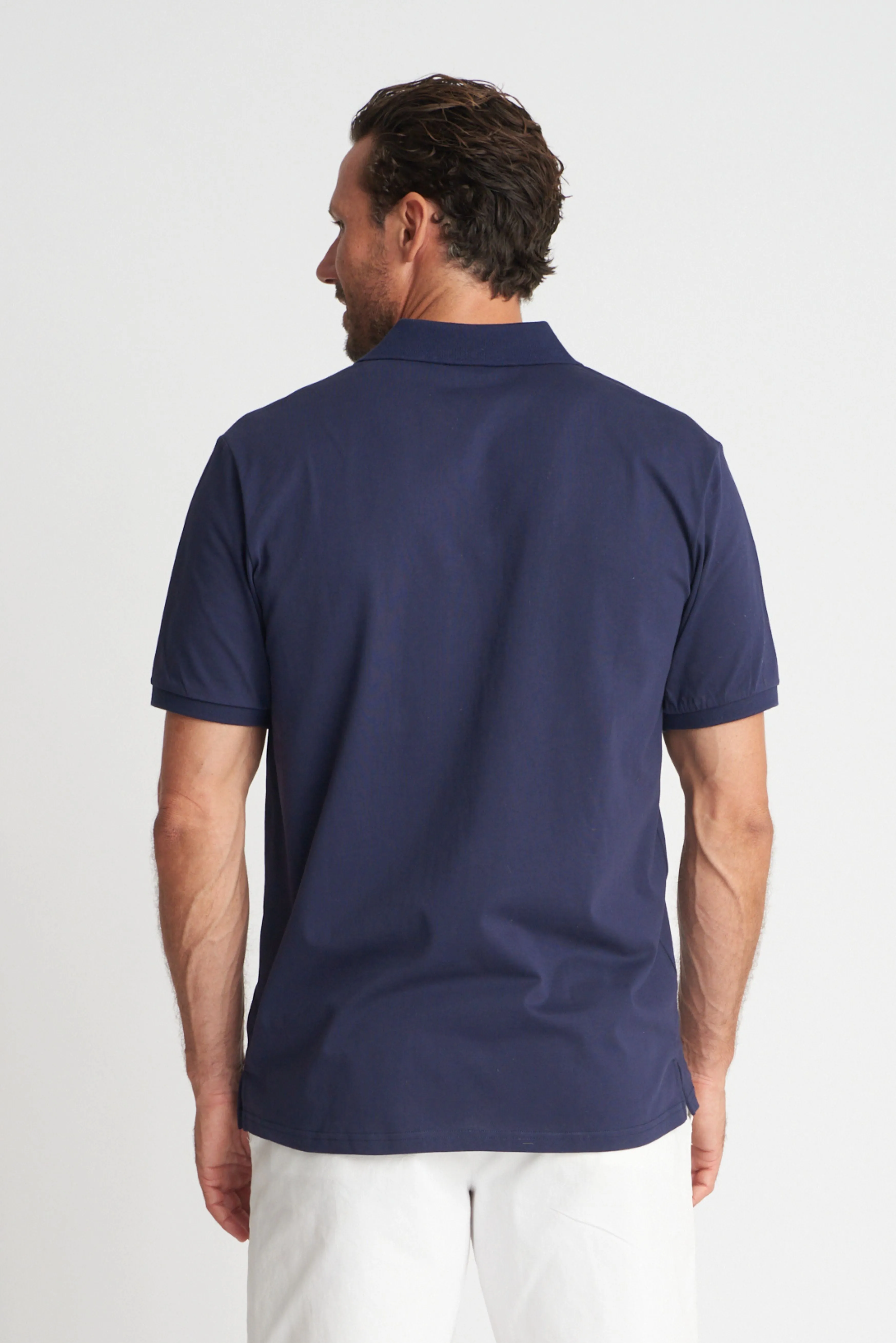 Mens Cotton Polo Navy