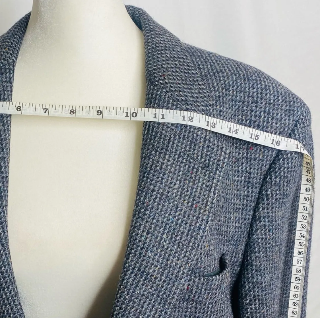 Mens Vintage Grey Stafford Virgin Wool Blazer