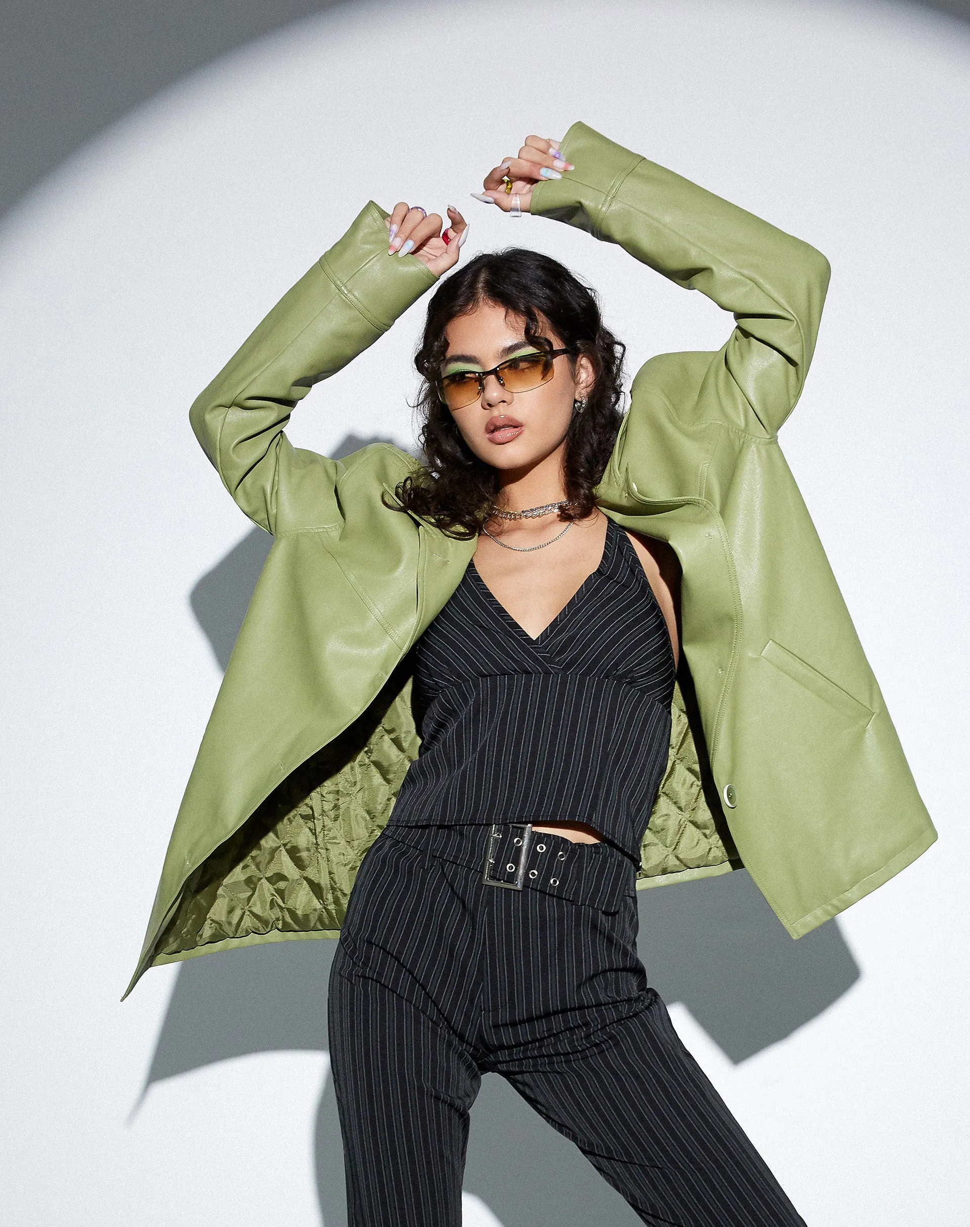 MOTEL X OLIVIA NEILL Walta Jacket in Pu Green