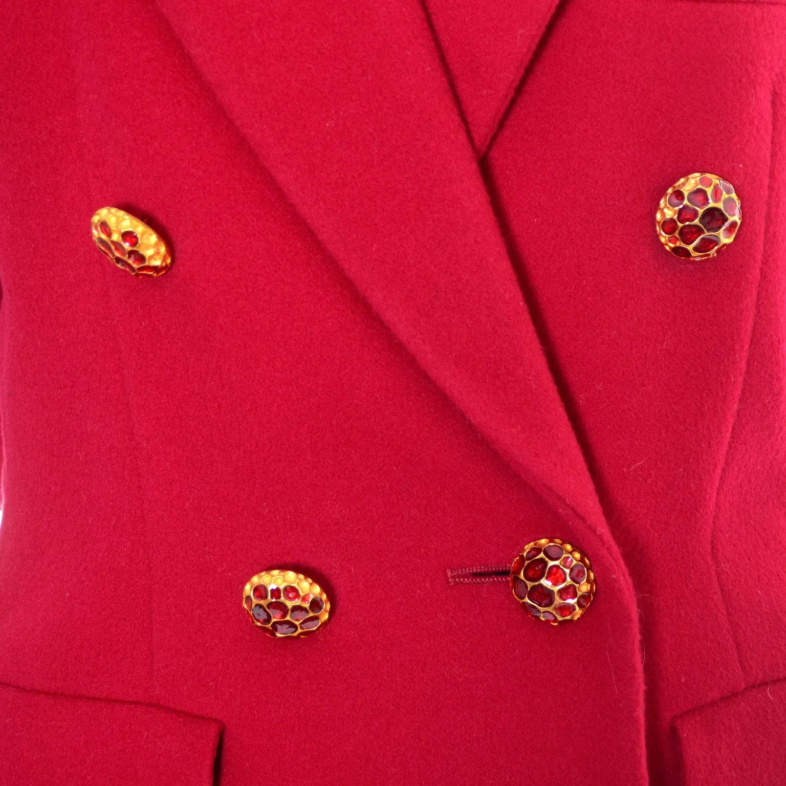 ON HOLD // Yves Saint Laurent Raspberry Red Vintage Blazer Jacket Size 44