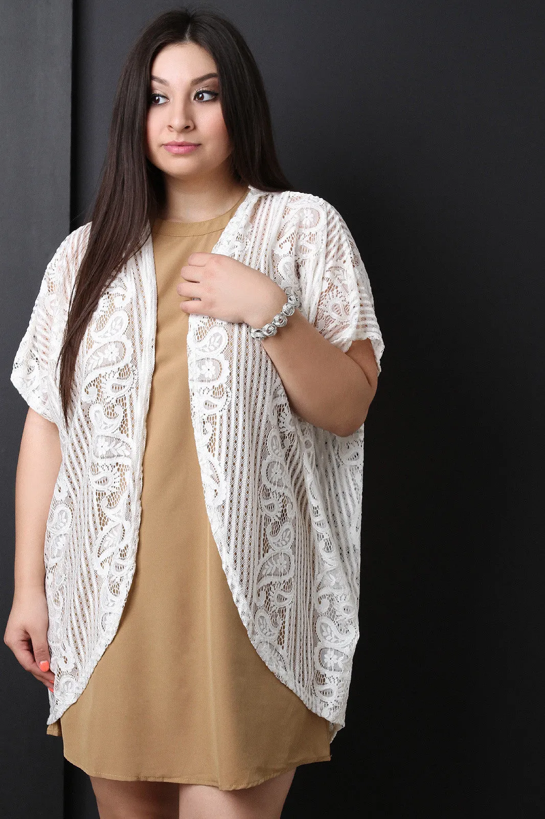 Paisley Lace Dolman Sleeve Cardigan