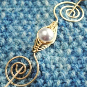 Pearl Shawl Pin - Gold Noteworthy Classic