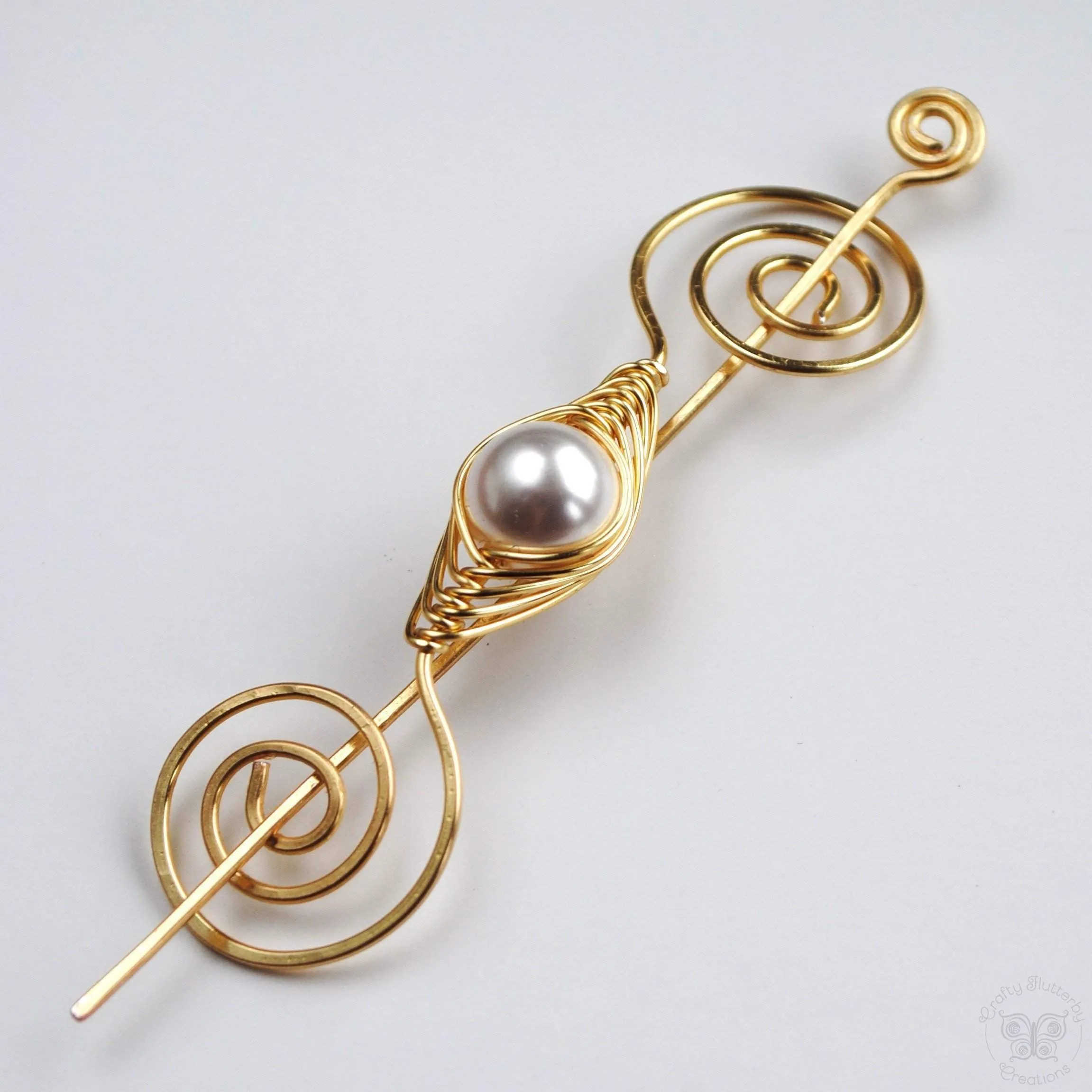 Pearl Shawl Pin - Gold Noteworthy Classic