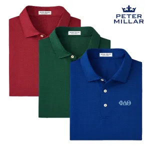 Phi Delt Peter Millar Tesseract Patterned Polo With Greek Letters