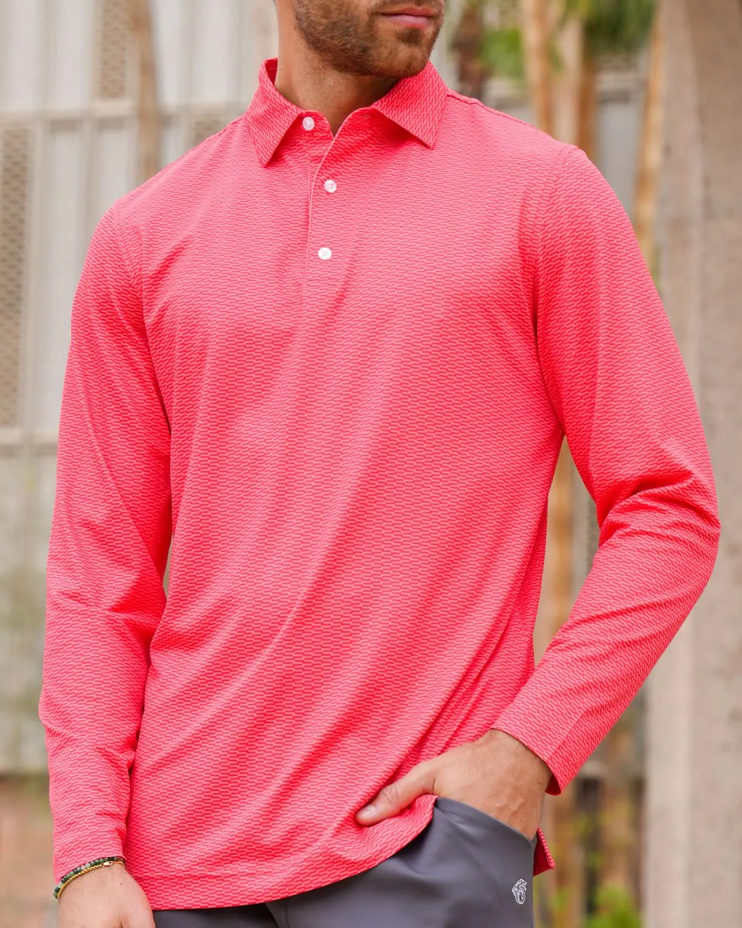 Pique Stretch Polo Long Sleeve - Final Sale