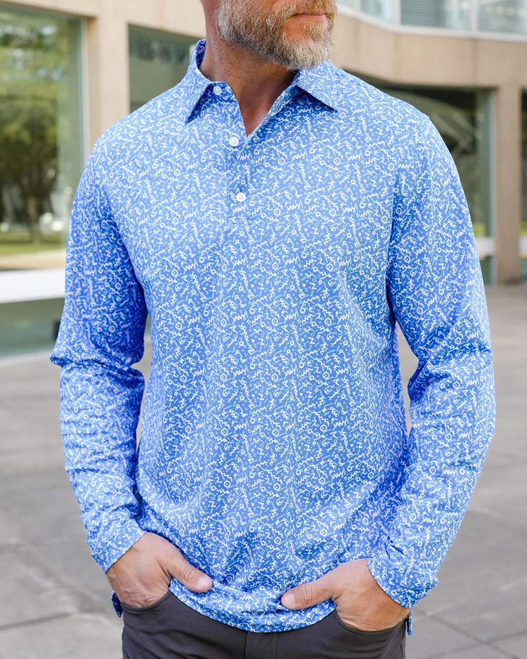 Pique Stretch Polo Long Sleeve - Final Sale