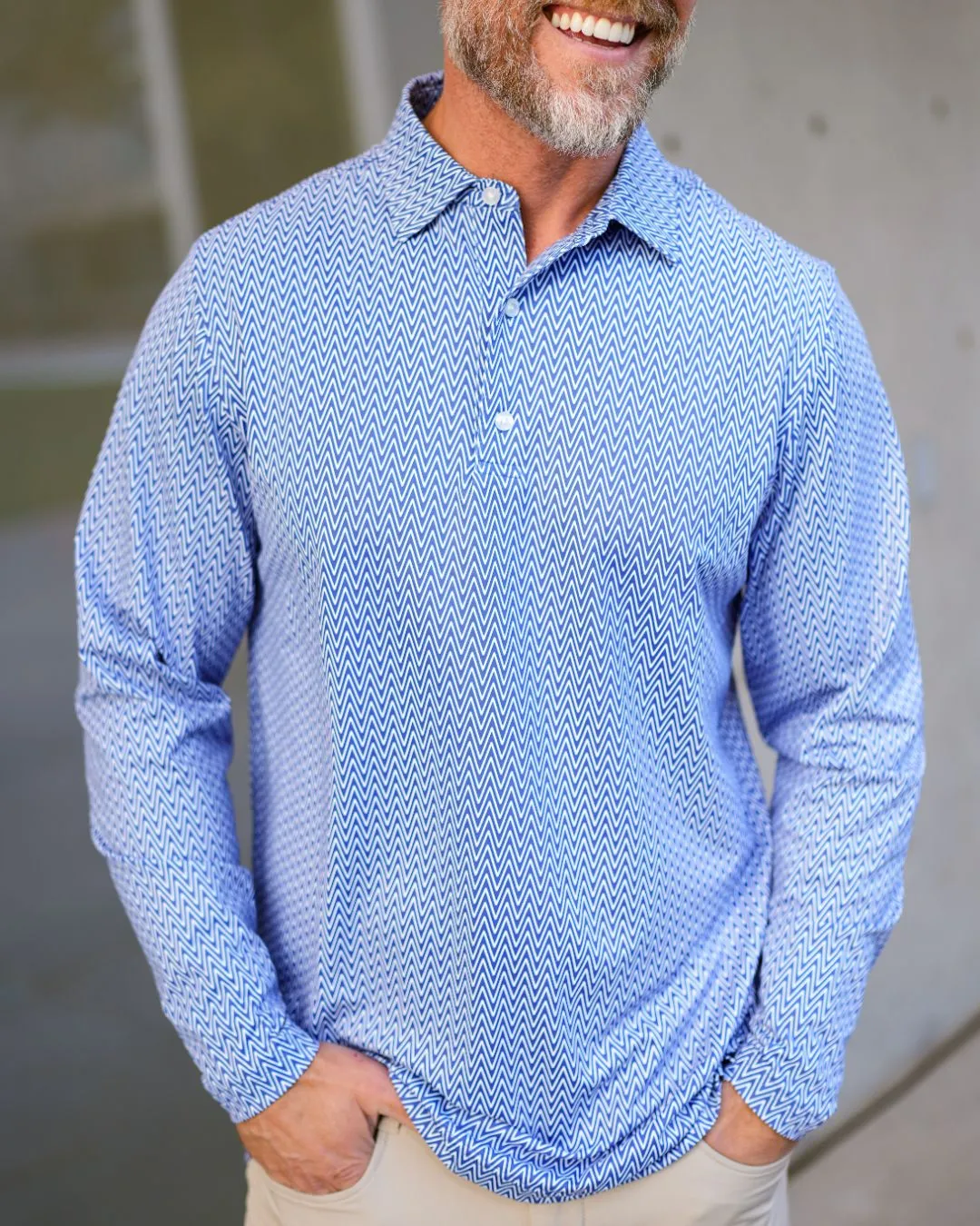 Pique Stretch Polo Long Sleeve - Final Sale